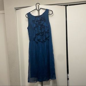 ❤️❤️ Blue Ruffle Knee Length Dress